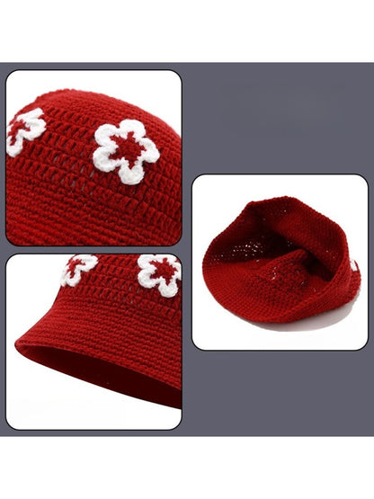 Haila - Floral Knitted Bucket Hat
