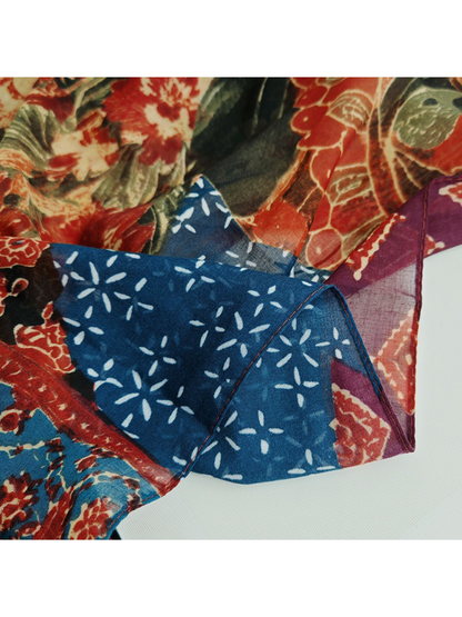Scarvii - Floral Print Square Scarf