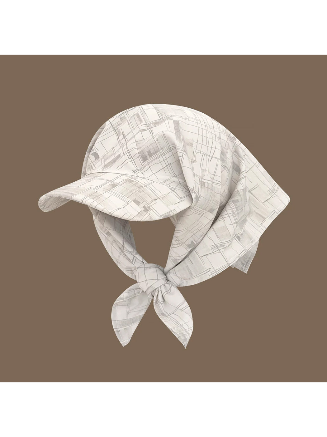 Haila plaid vintage visor cap front view on white background