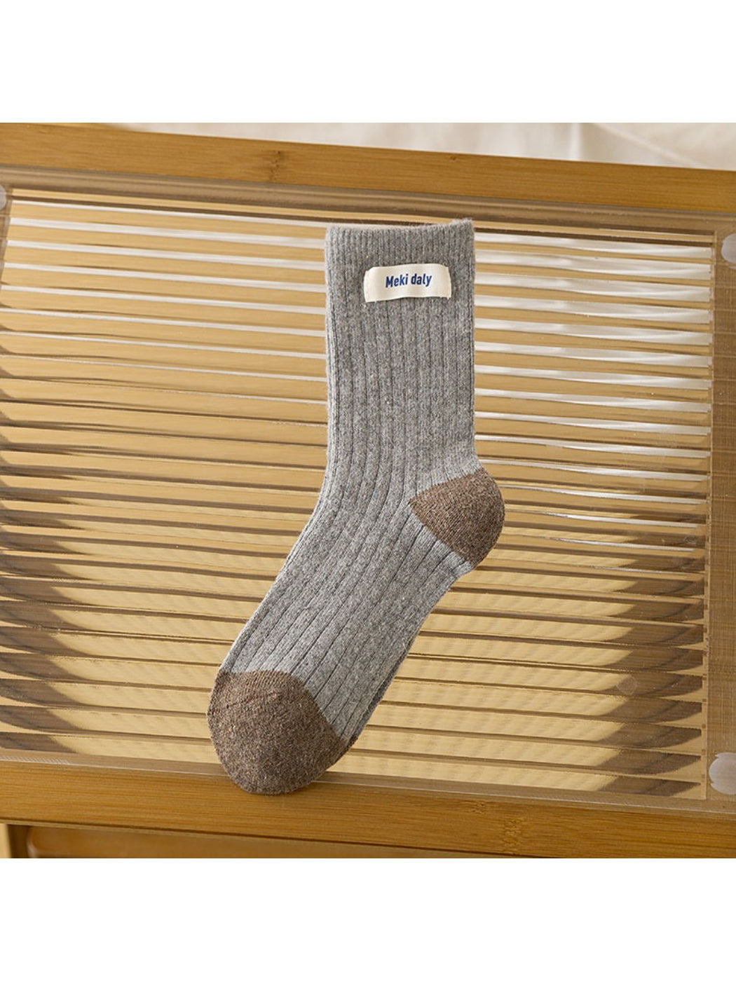 Rufia - Warm Patch Accent Cable Crew Socks