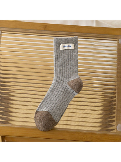 Rufia - Warm Patch Accent Cable Crew Socks