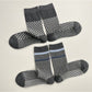 Rufia - Grey Classic Pattern Turn-Cuff Mid-Crew Socks