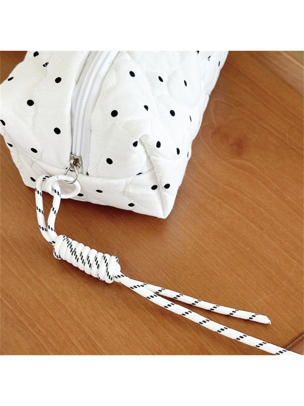 Cosbai Quilted Dot Cosmetic Bag displayed against a plain background