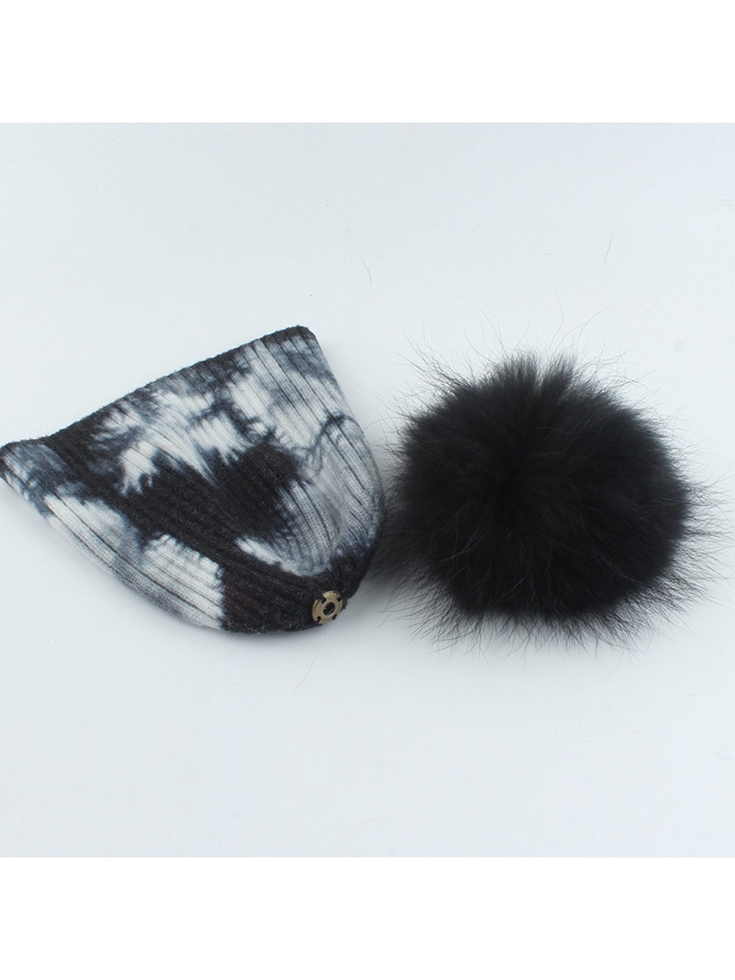 Haila - Striped Knit Pom Pom Beanie