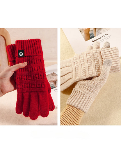 Gloving - Textured Knit Touchscreen Gloves with Palm Patch