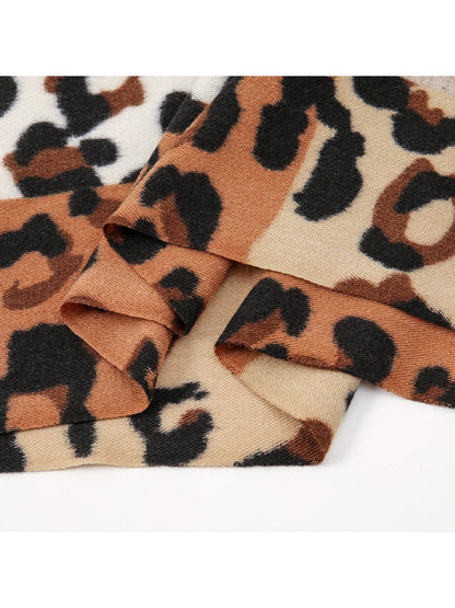 Scarvii - Leopard Patchwork Tassel Winter Scarf