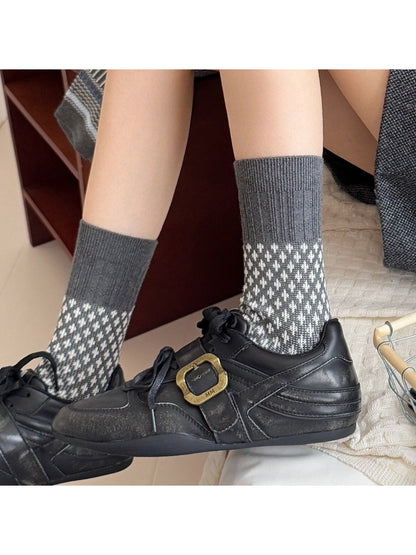 Rufia - Mixed Textured Pattern Crew Socks
