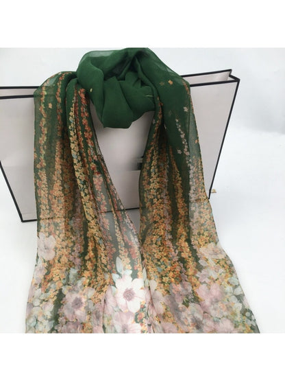 Scarvii - Floral Print Scarf - Lightweight & Elegant