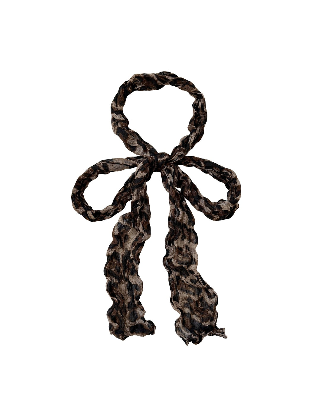Scarvii - Crinkled Leopard Pattern Fashion Long Scarf