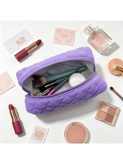 Cosbai - Simple Solid Color Cosmetic Organizer Bag