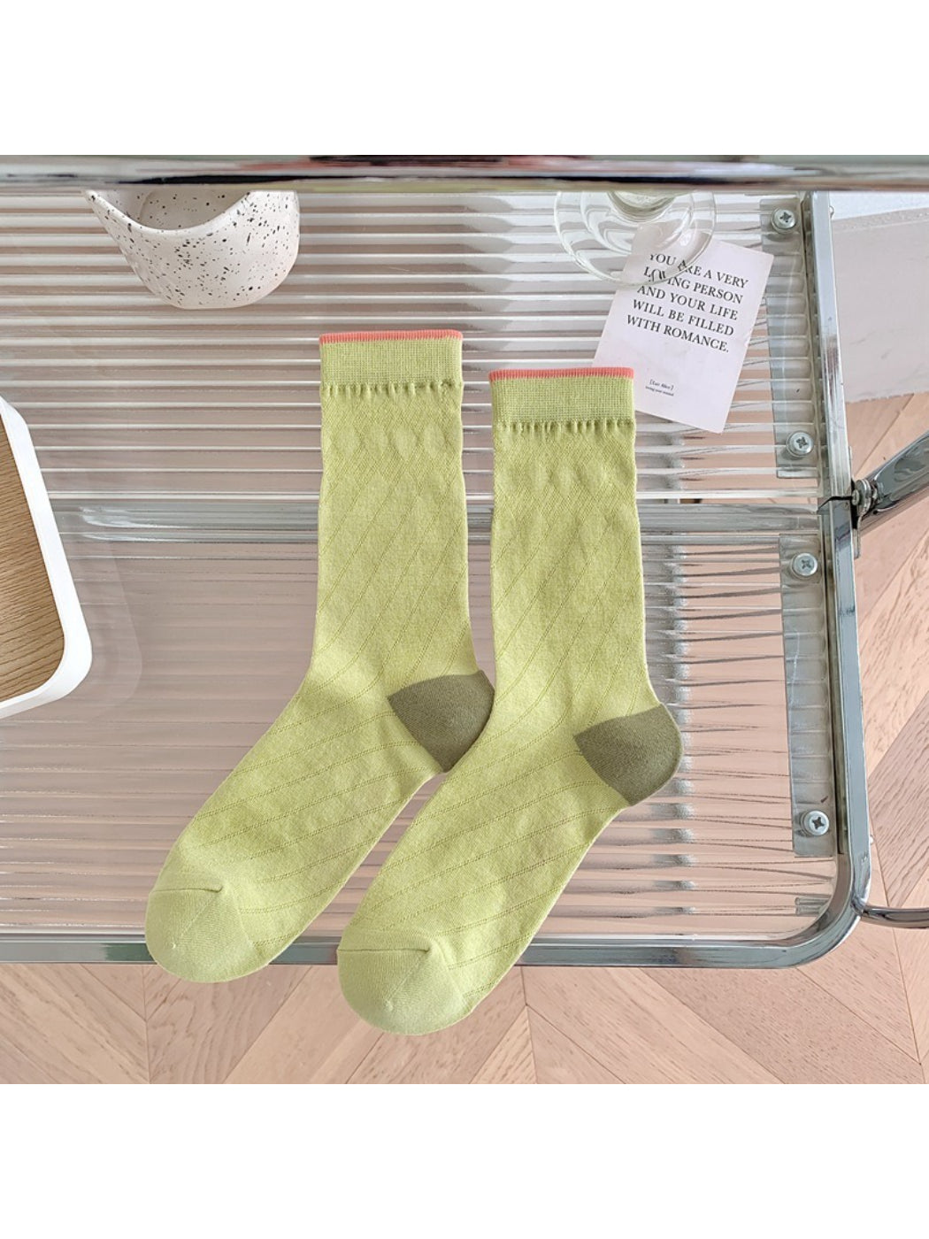 Rufia - Vintage Floral Vine Sheer Crew Socks product image 4