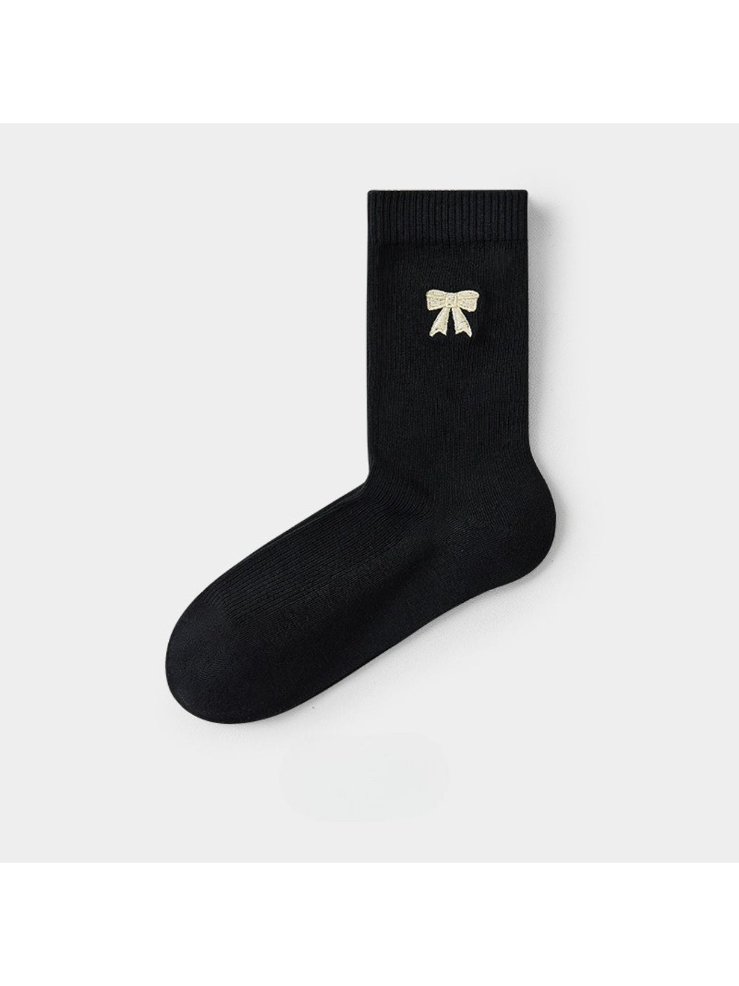 Rufia - Ribbed Crew Bow Accent Socks