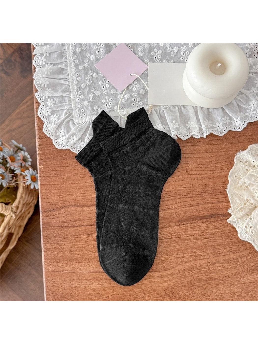 Rufia - Women's Solid Pattern Ankle Socks