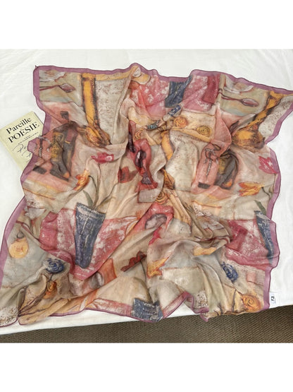 Scarvii - Soft Tone Patterned Square Scarf