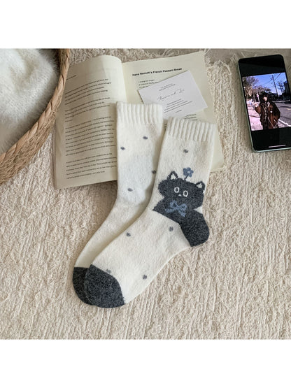 Rufia - Mixed Cat Pattern Crew Socks