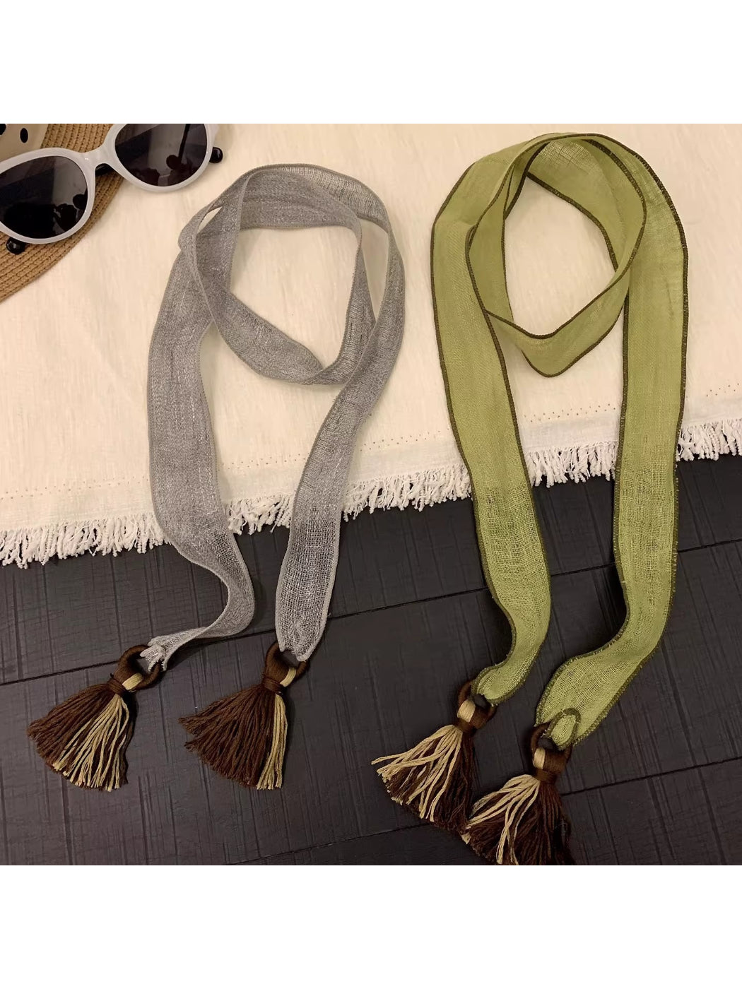 Scarvii Woven Tassel Tie Scarf product image