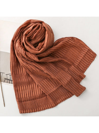 Scarvii - Textured Pleated Finish Long Scarf