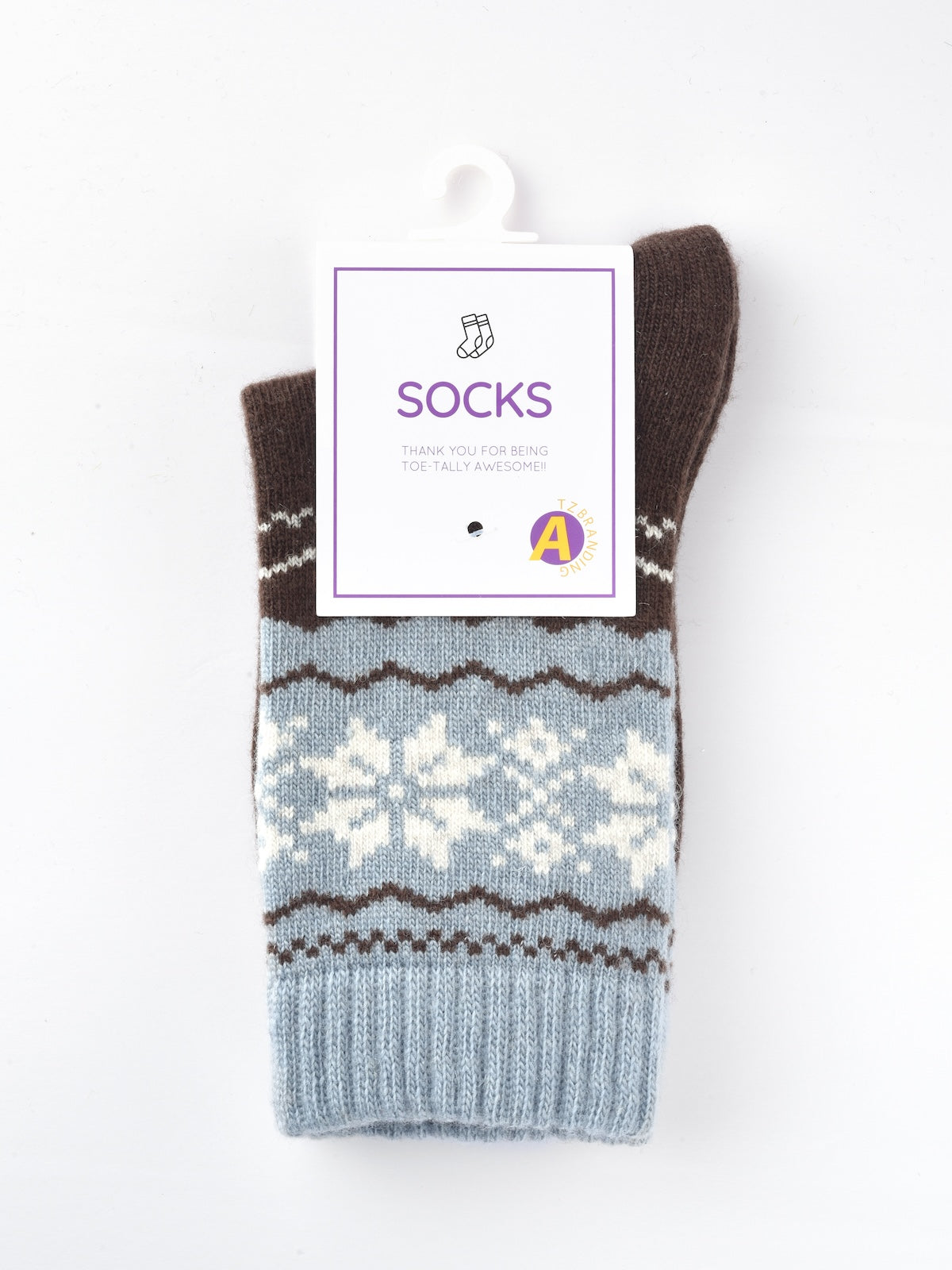 Rufia - Thickened Snowflake Patterned Mid-calf Socks