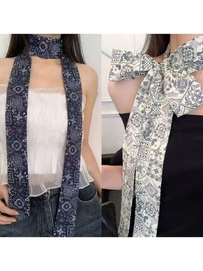Scarvii Vintage Paisley Pattern Skinny Scarf