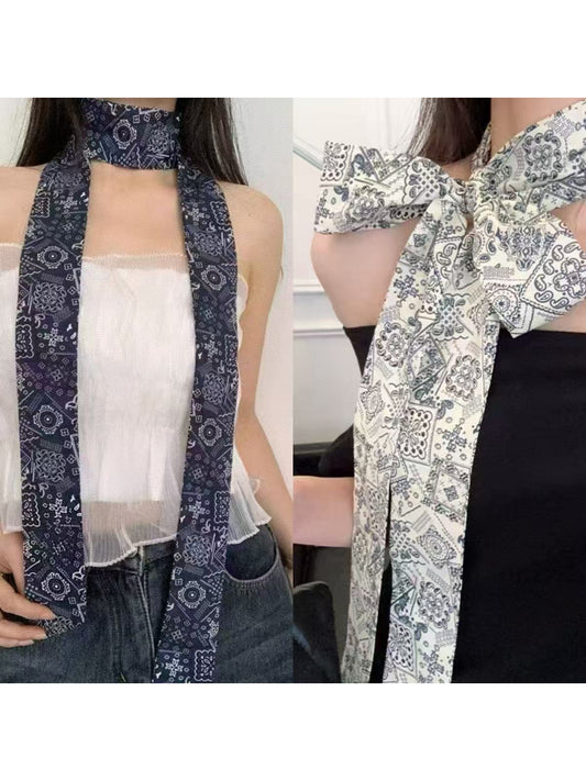 Scarvii Vintage Paisley Pattern Skinny Scarf