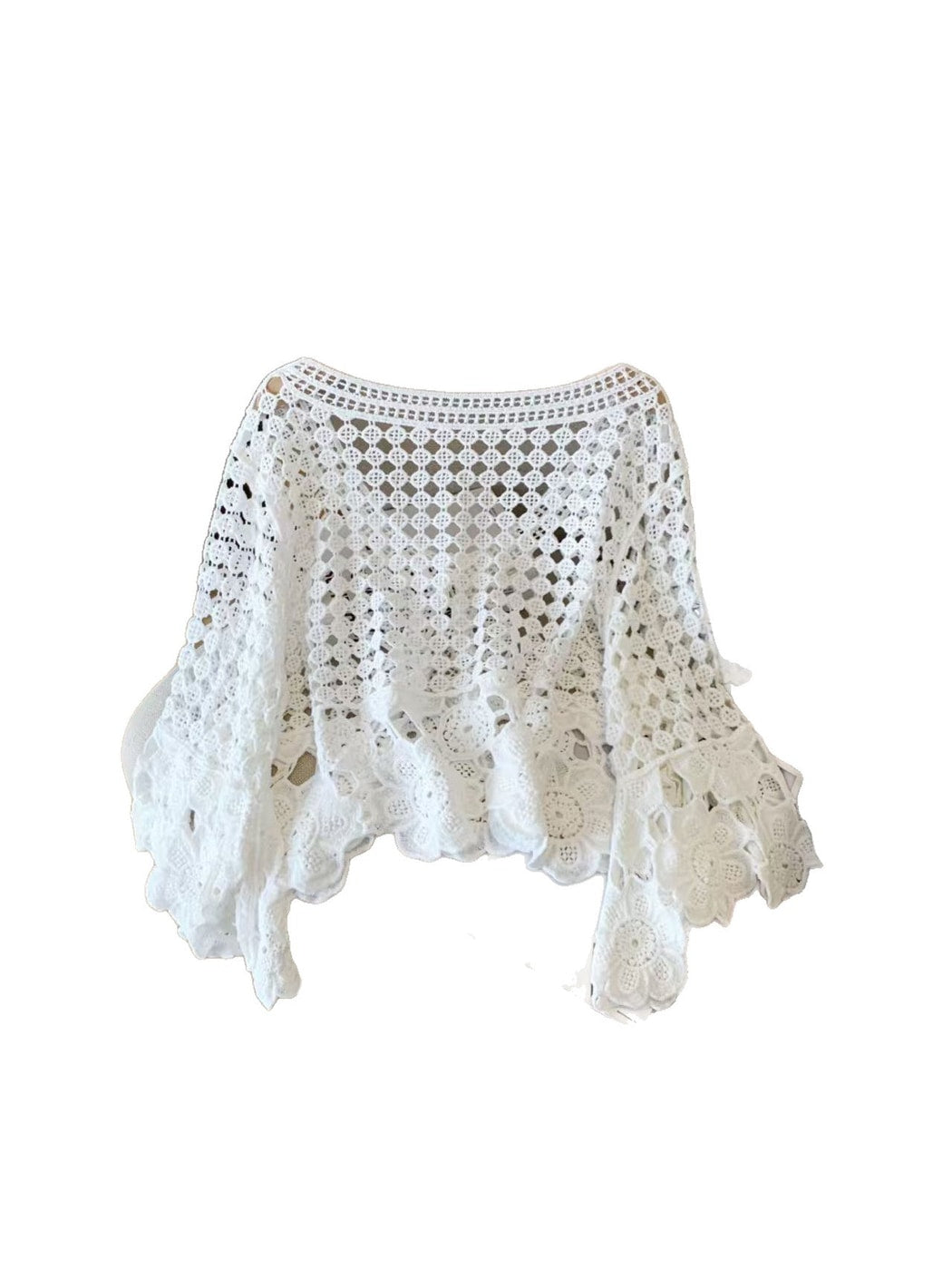 Crosa - V Neck Hollow Out Knit Pullover