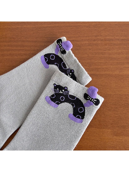 Rufia - Cute Cartoon Cat Pattern Women's Crew Socks