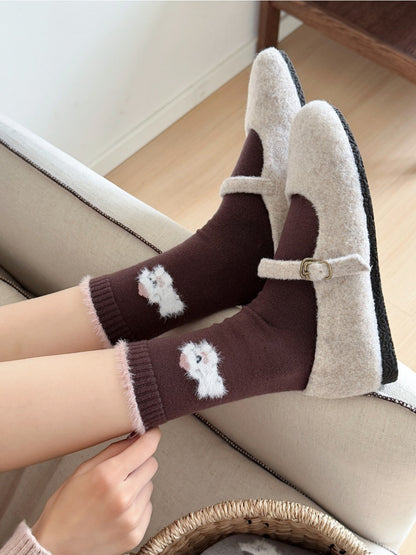 Rufia – Puppy Embroidered Warm Socks