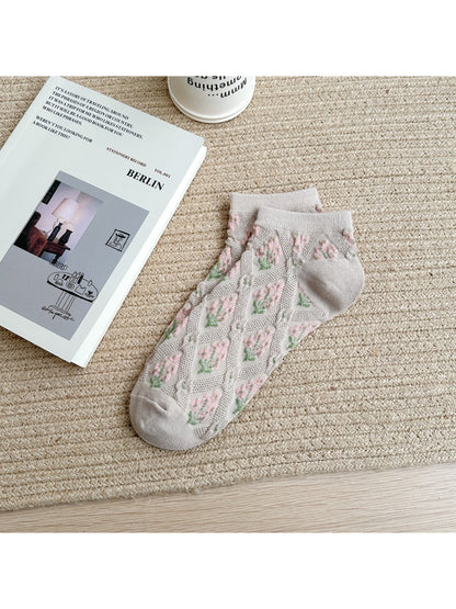 Rufia - Retro Floral Knit Ankle Socks product image 4