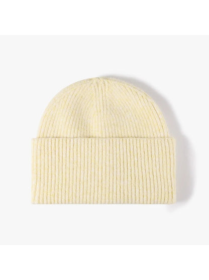 Haila - Fuzzy Ribbed Wide Cuff Knit Beanie