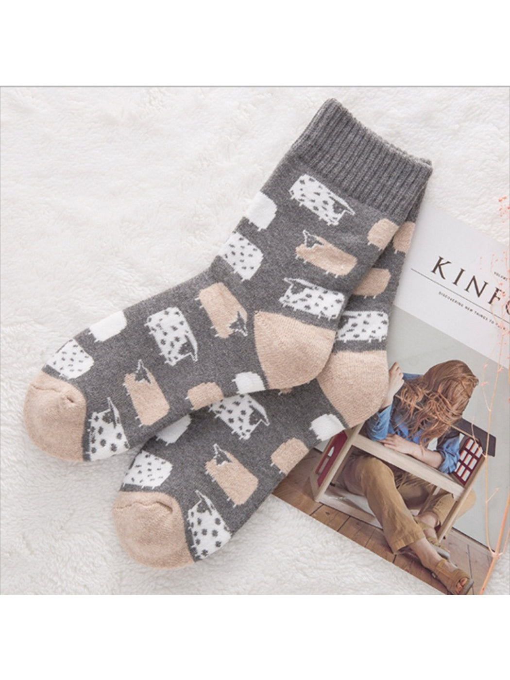 Rufia - Mixed Pattern Knit Crew Socks product image 9
