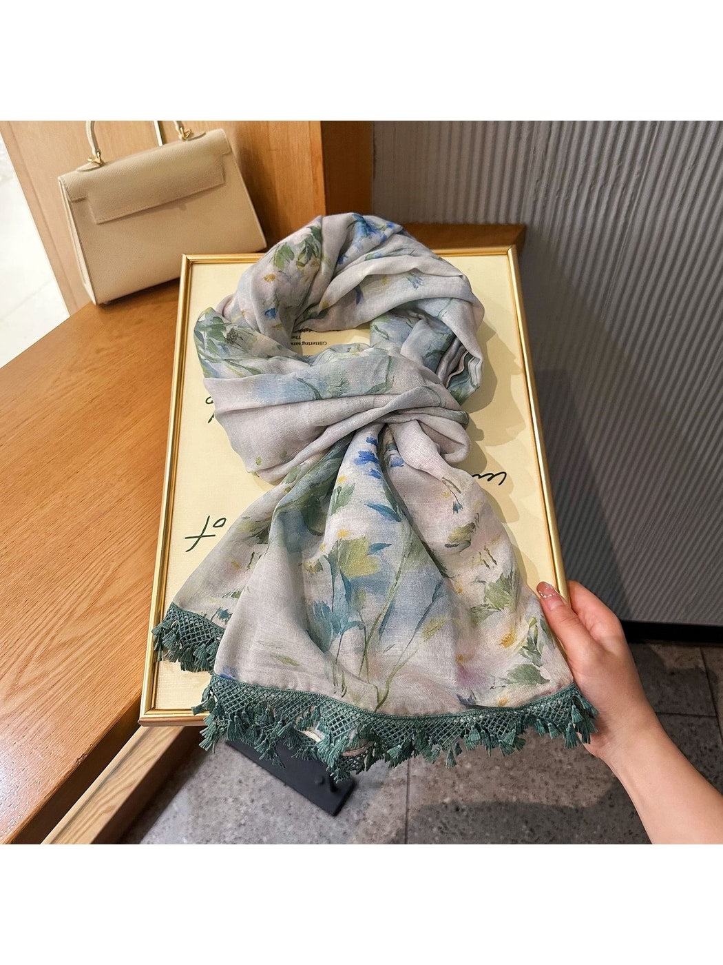 Scarvii - Muted Floral Print Summer Wrap Scarf