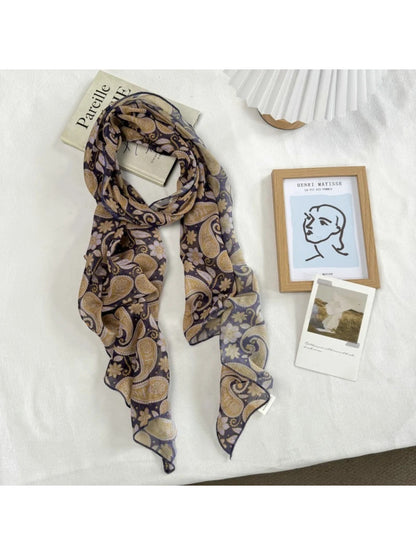 Scarvii - Vintage Pattern Sheer Print Scarf