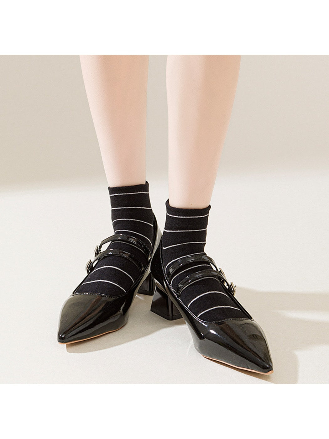 Rufia - Simple Striped Casual Ankle Socks