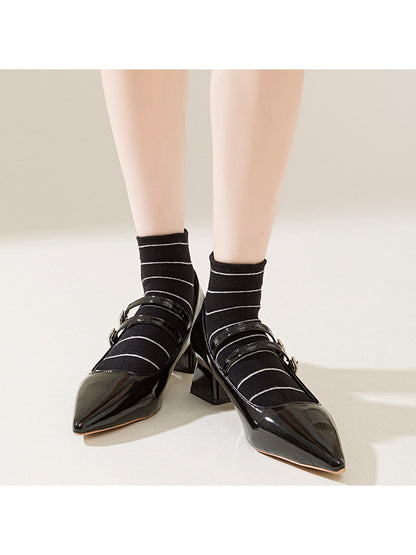 Rufia - Simple Striped Casual Ankle Socks