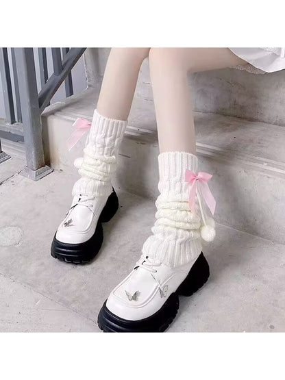 Cozyra - Bow Accent Knit Leg Warmers