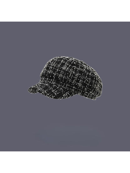 Haila - Textured Tweed Newsboy Hat