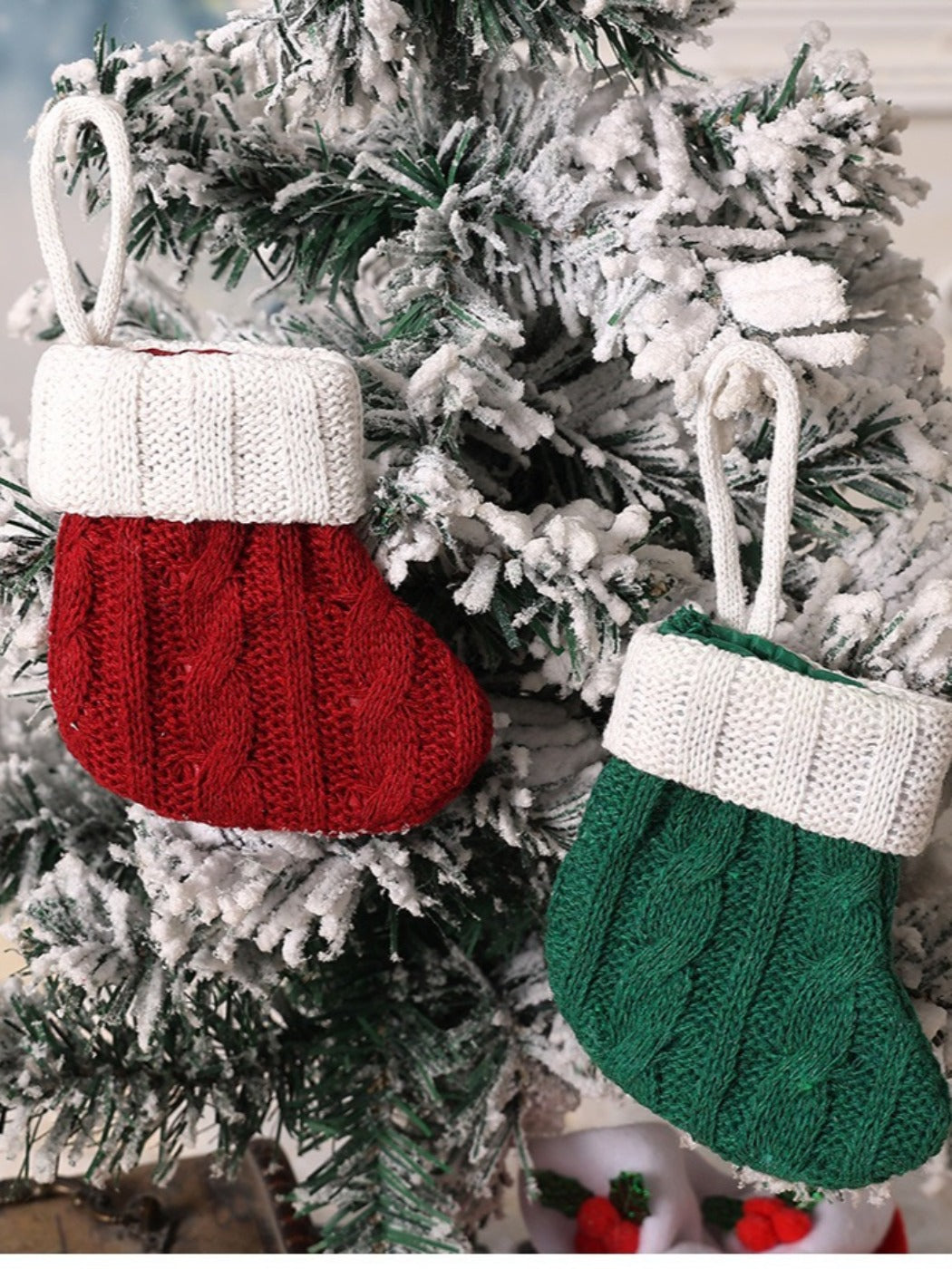 Xris - Knitted Christmas Stockings - Festive Home Décor Ornaments