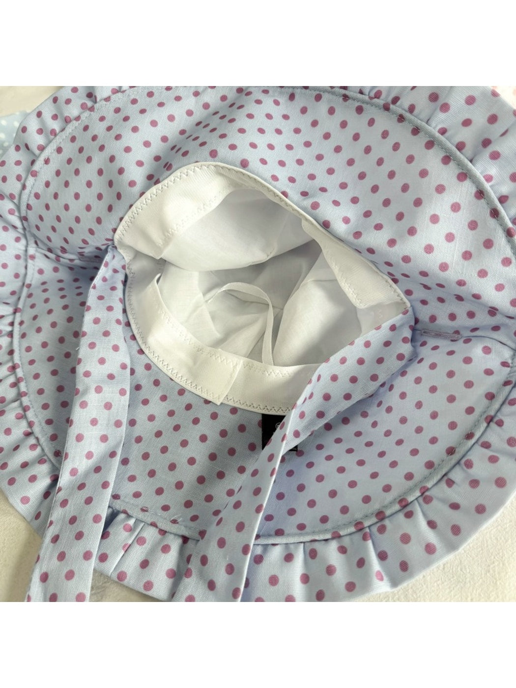 Haila - Ruffle Brim Polka Dot Casual Bucket Hat
