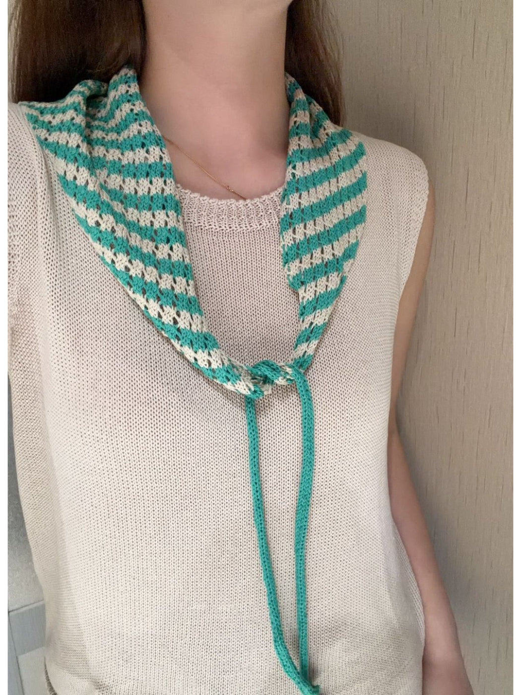 Scarvii Crochet Stripe Triangle Scarf product image