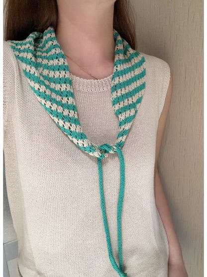 Scarvii Crochet Stripe Triangle Scarf product image