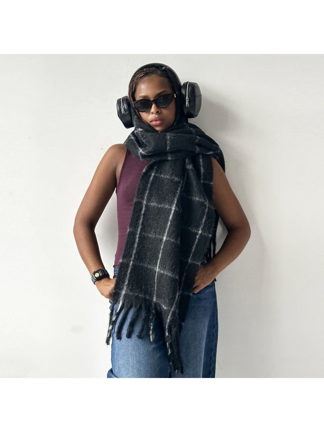 Scarvii - Soft Brushed Plaid Winter Scarf