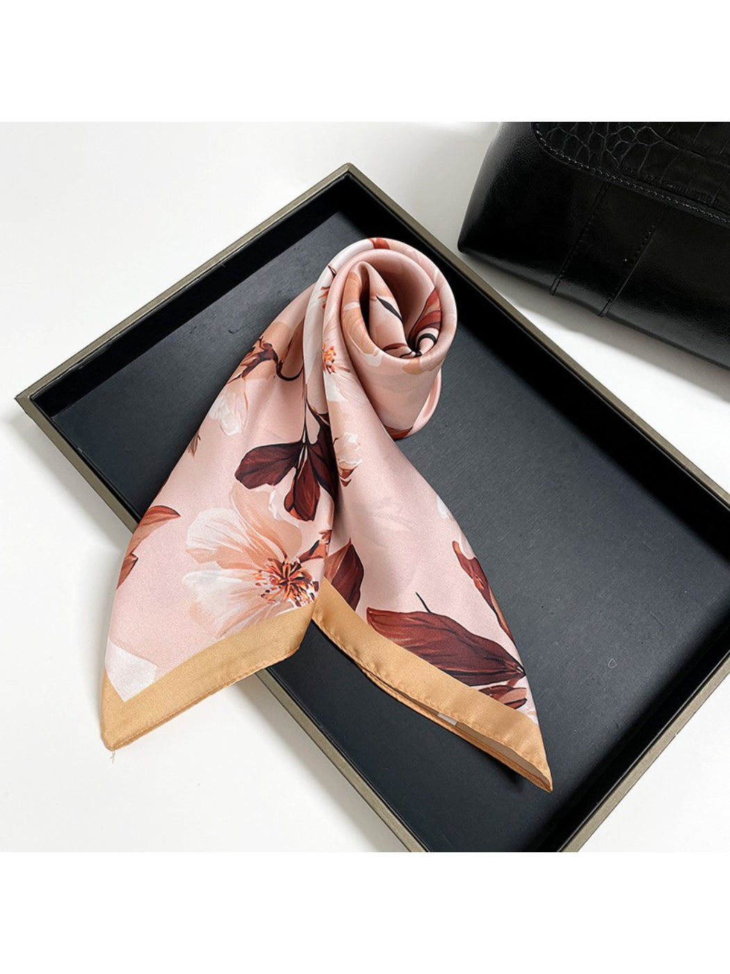 Scarvii - Elegant Floral Petal Pattern Square Scarf