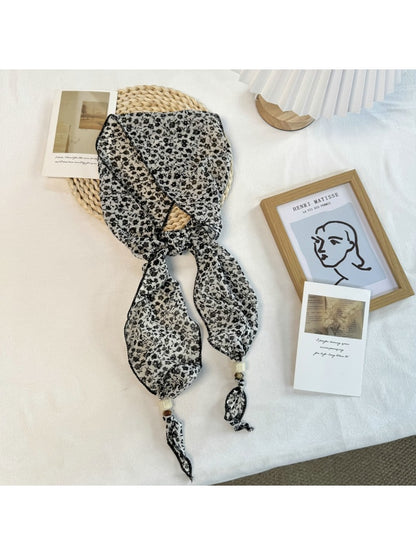 Scarvii - Printed Floral Long Narrow Scarf