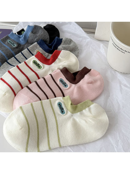 Rufia - Women's Low-Cut Striped Invisible Socks