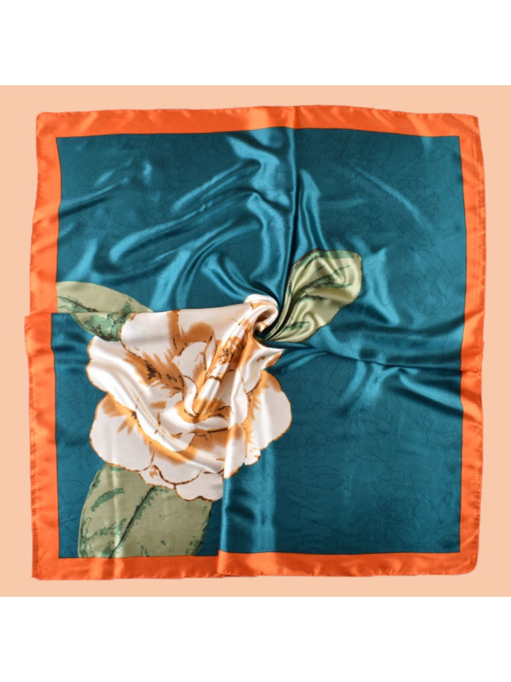 Scarvii - Square Scarf with Elegant Camellia Print