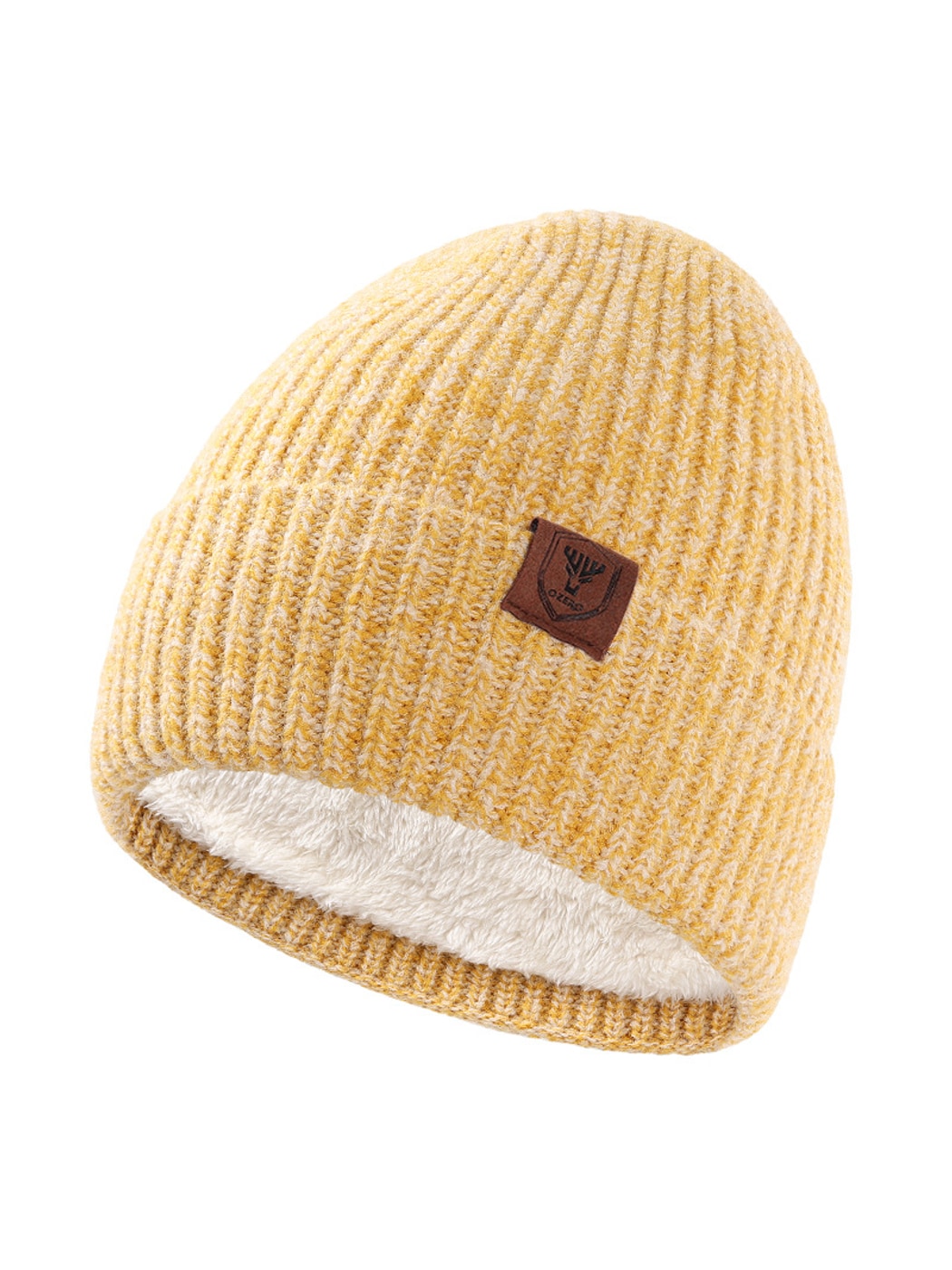 Haila - Solid Color Round Crown Knit Women's Beanie