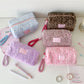 Cosbai - Plush Leopard Print Cosmetic Storage Bag