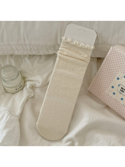 Rufia Lace Ruffle Mesh Mid Calf Socks product image