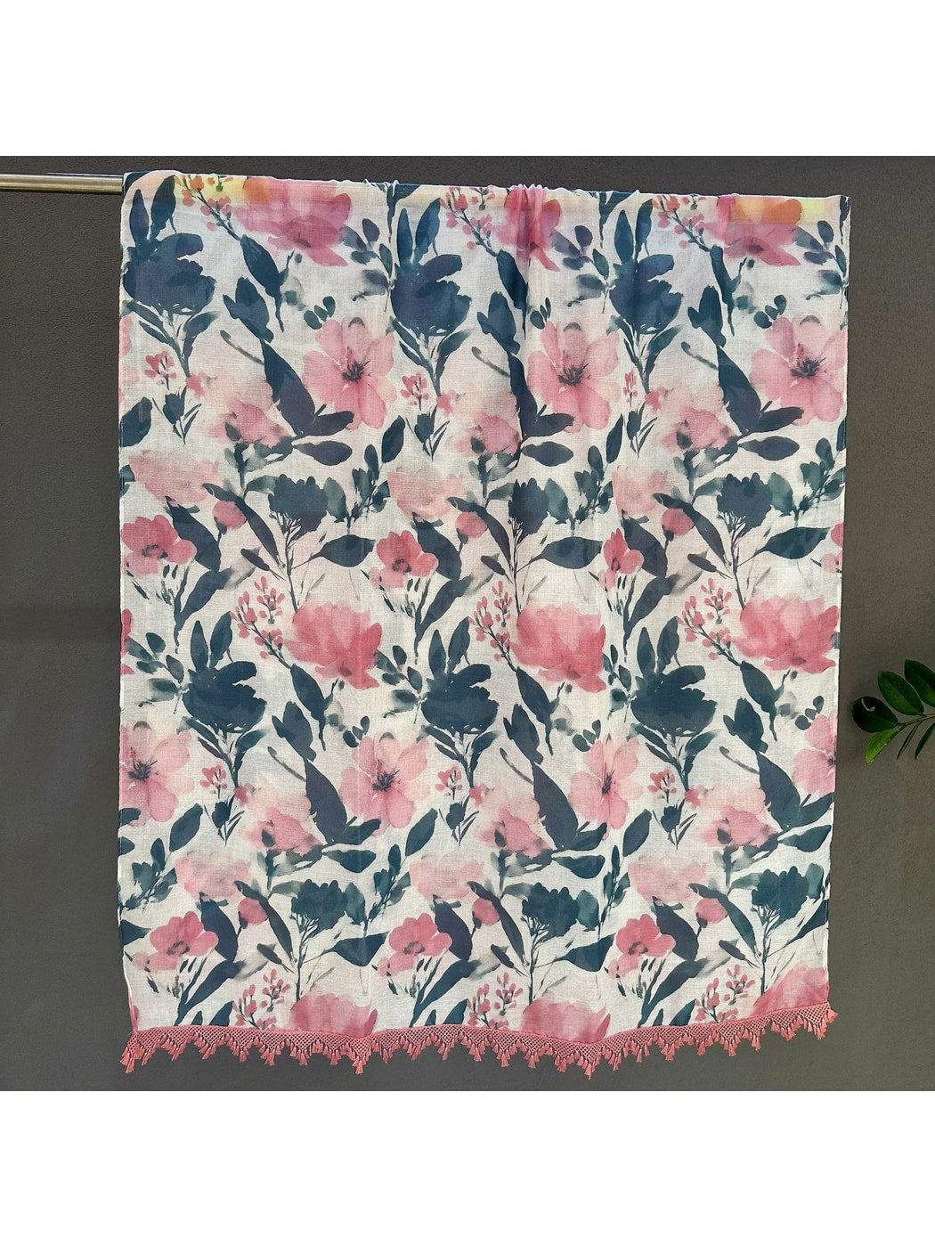 Scarvii - Lightweight Floral Print Tassel Wrap Scarf