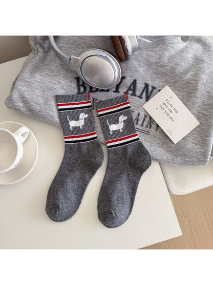 Rufia - Puppy Stripe Crew Socks